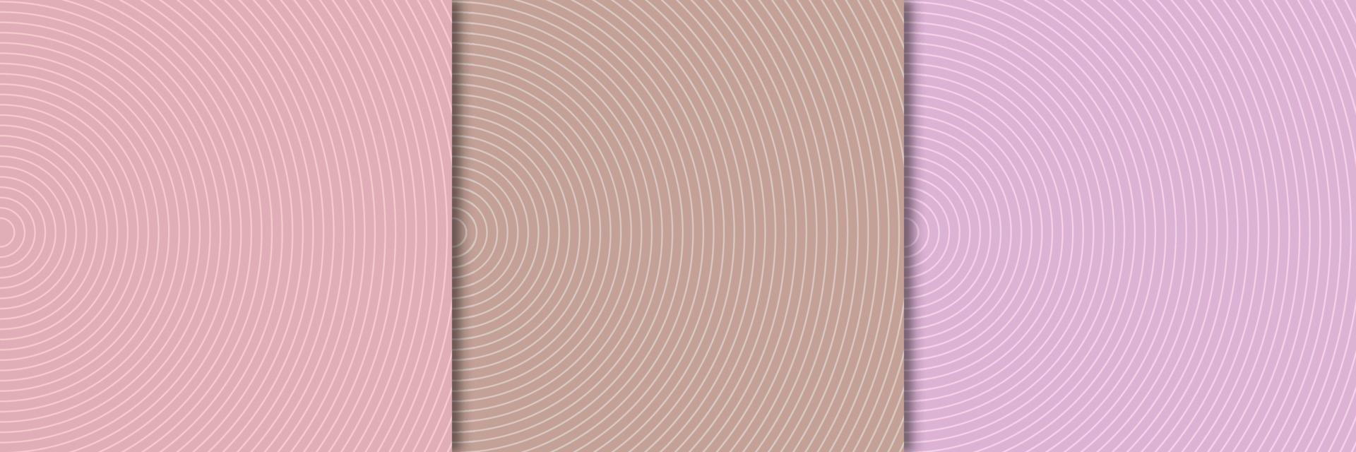 Set of abstract curve round lines pattern. Trendy color stripes texture collection design. Can use for cover, poster, banner. Vector illustration