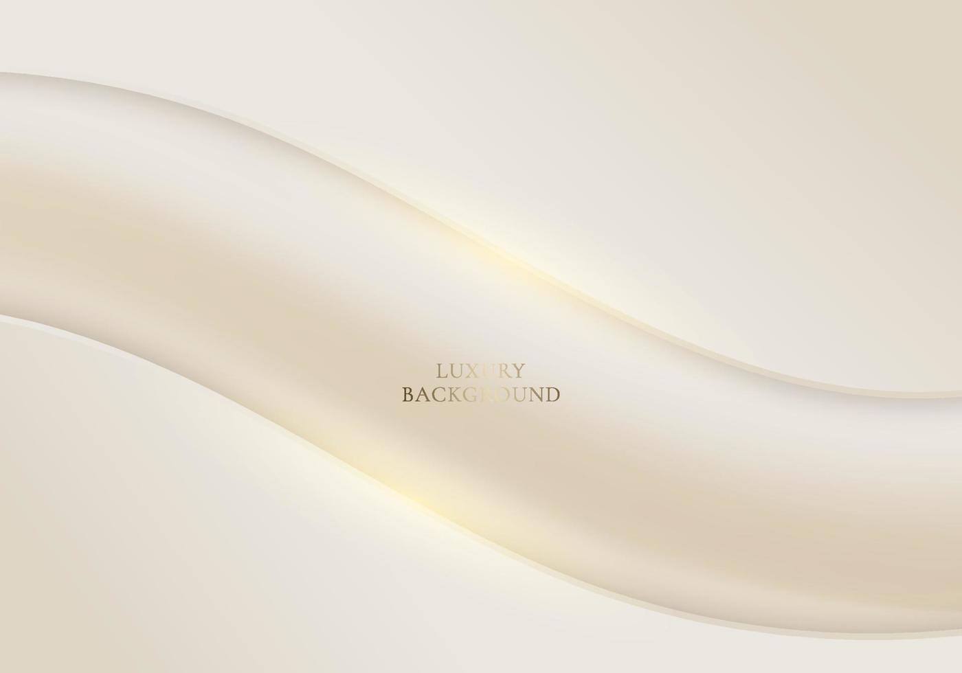 Abstract elegant template golden and brown wave shape with lighting sparking on clean background luxury style vector
