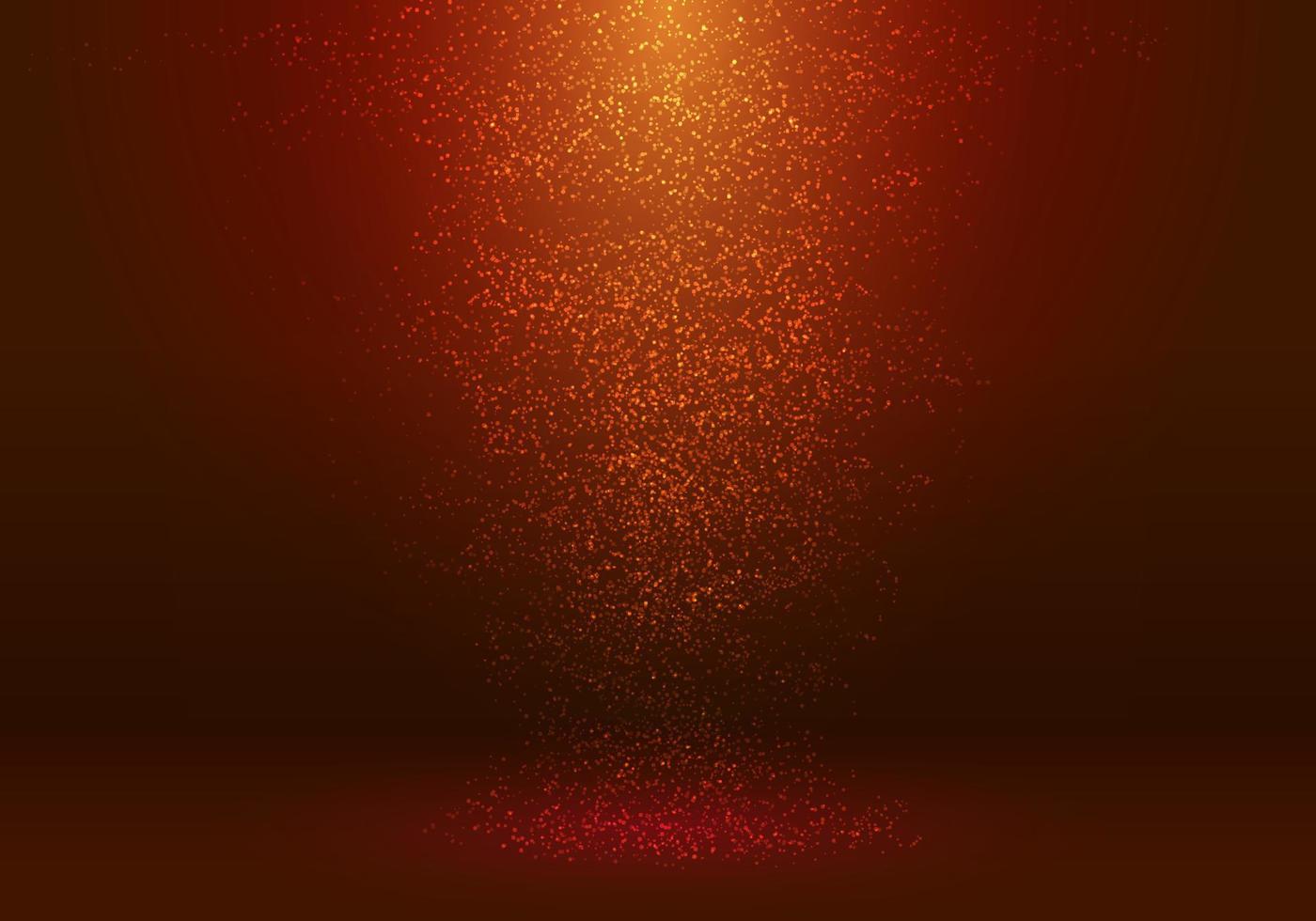 3D studio room lighting and dust on red background vector