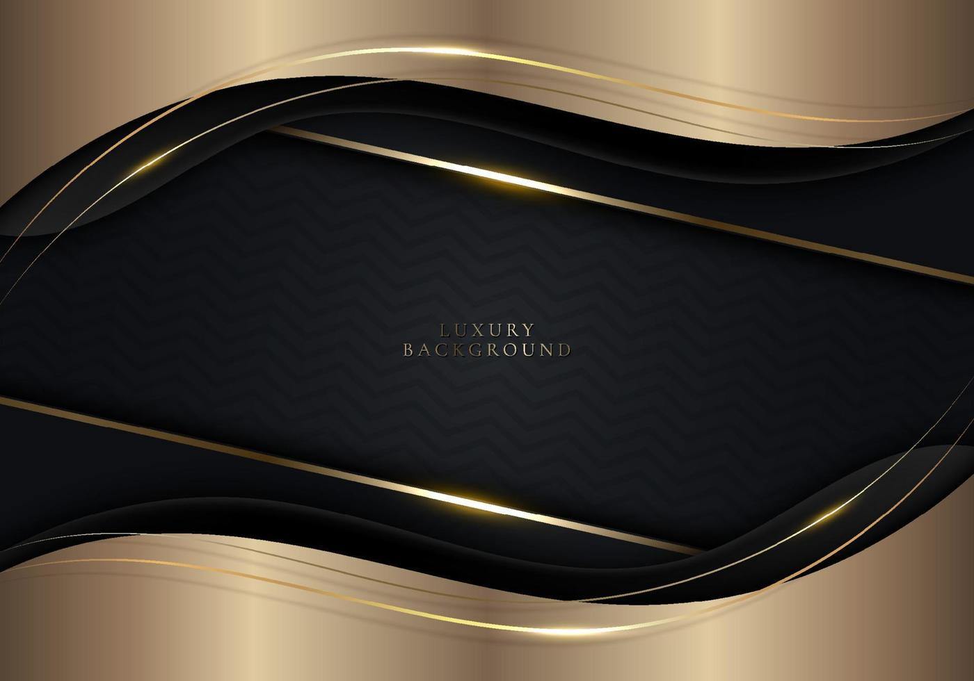 Elegant 3D abstract background golden wave shape with gold thread lines