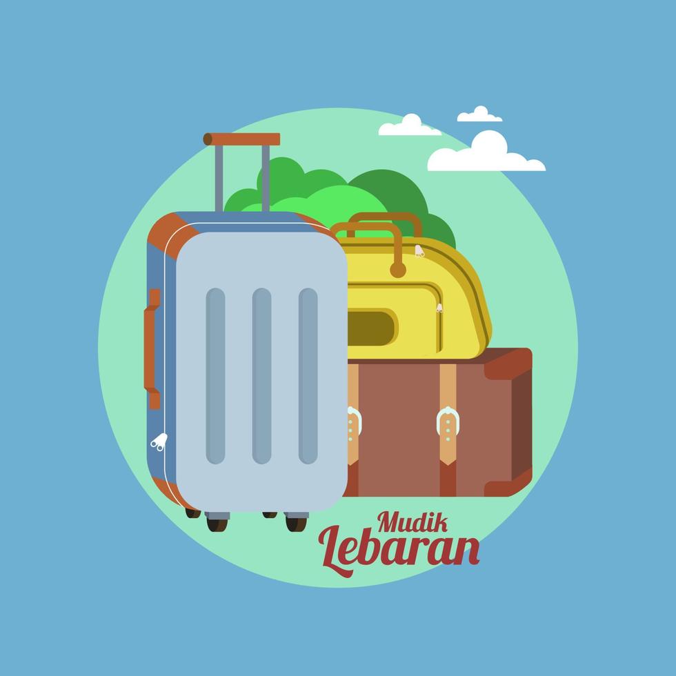 Some traveling suitcases for Eid to my hometown vector