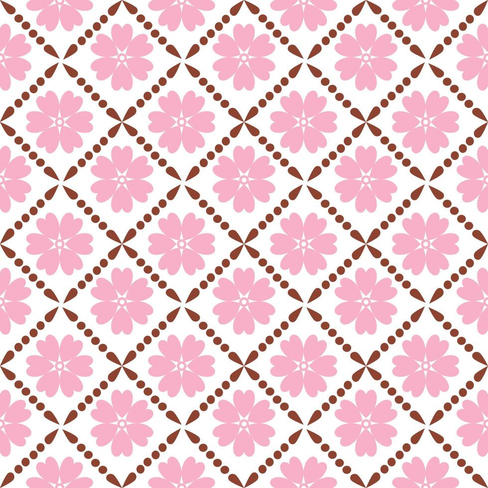 patrón transparente de vector. patrón de tejido cuadrado más frecuente, patrón vectorial sin costuras. textura con estilo moderno. diseño gráfico de moda para equipos de prueba de ropa, interior, papel pintado flores rosas vector