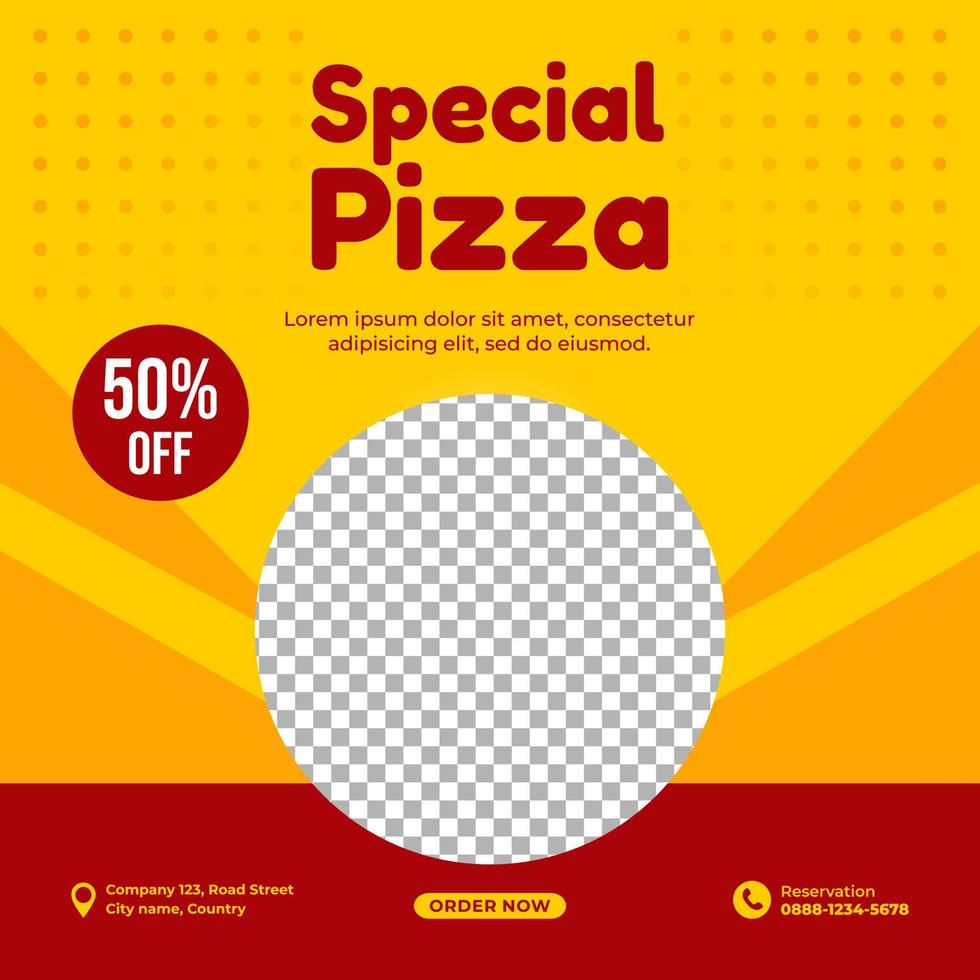 Special pizza social media banner template design vector