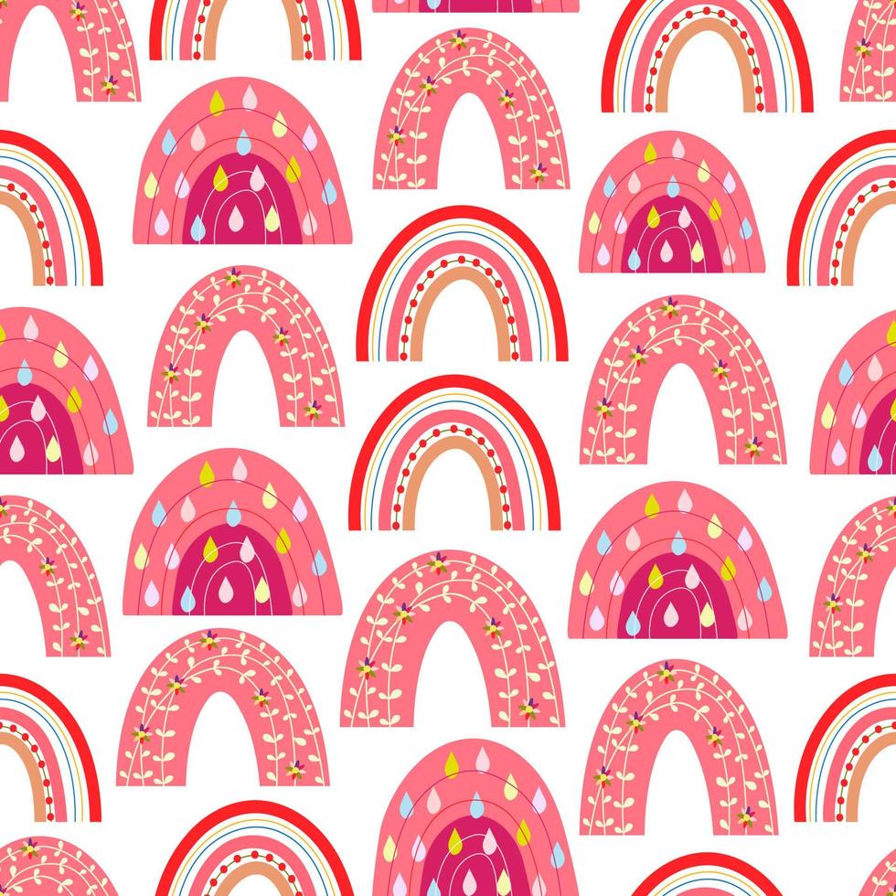 Seamless rainbow pattern. Cute rainbow print for kids design, fabric making, wrapping paper vector