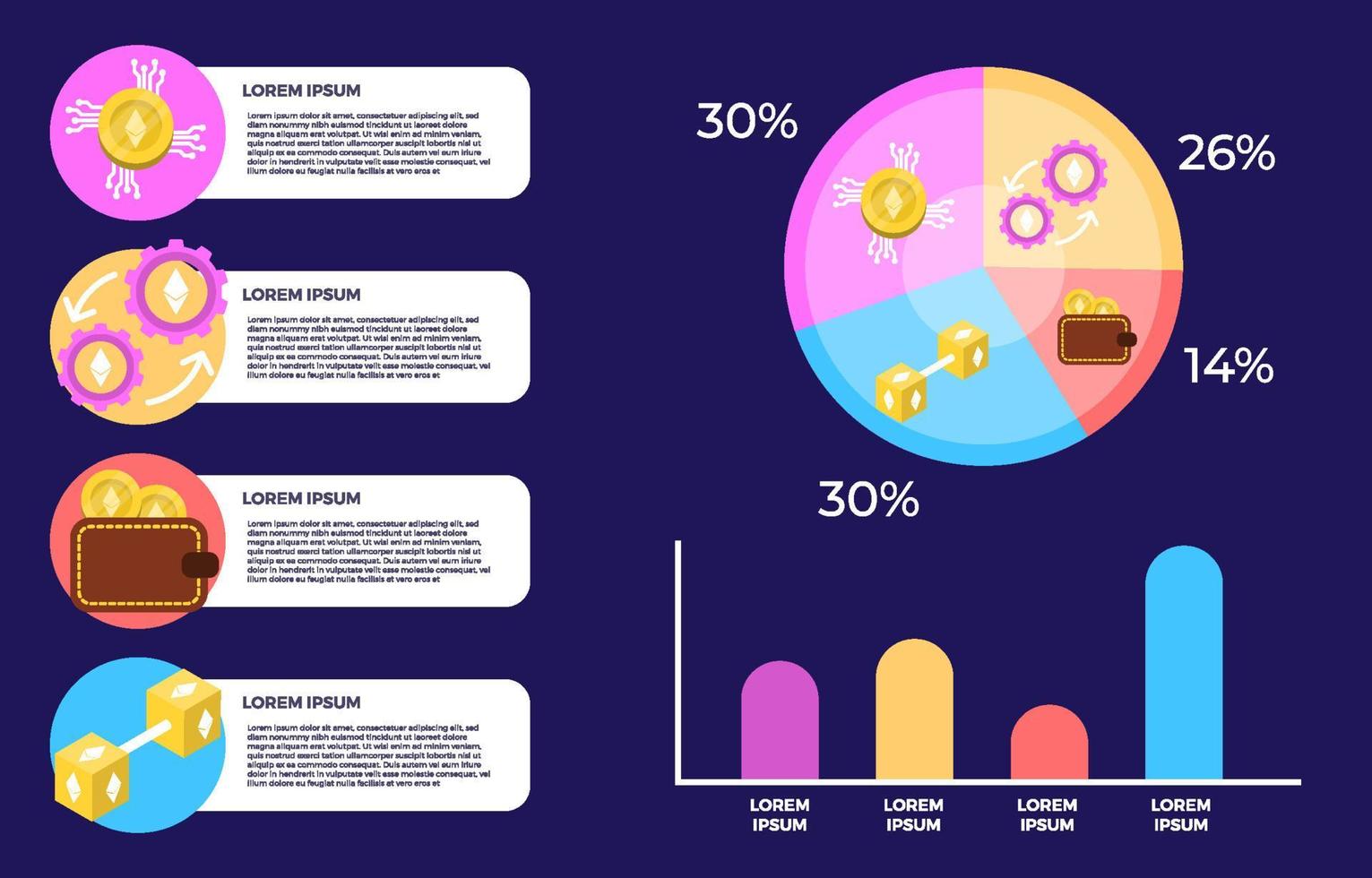 NFT Infographic Element Collection vector