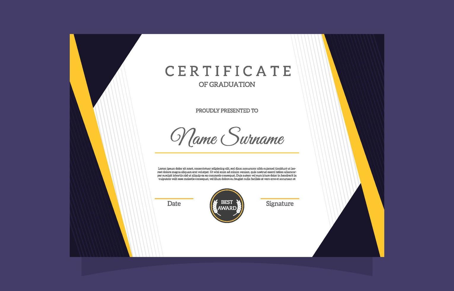 General School Certificate Template vector