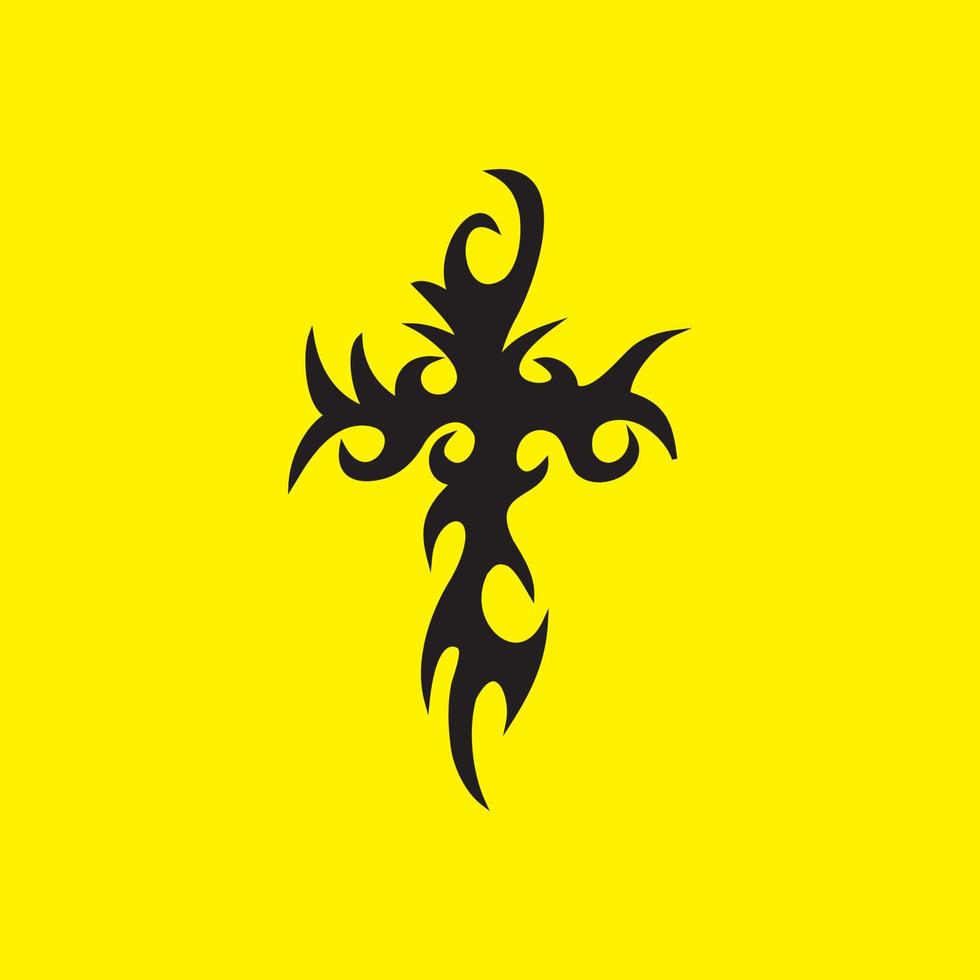 Christian cross sign tattoo design vector