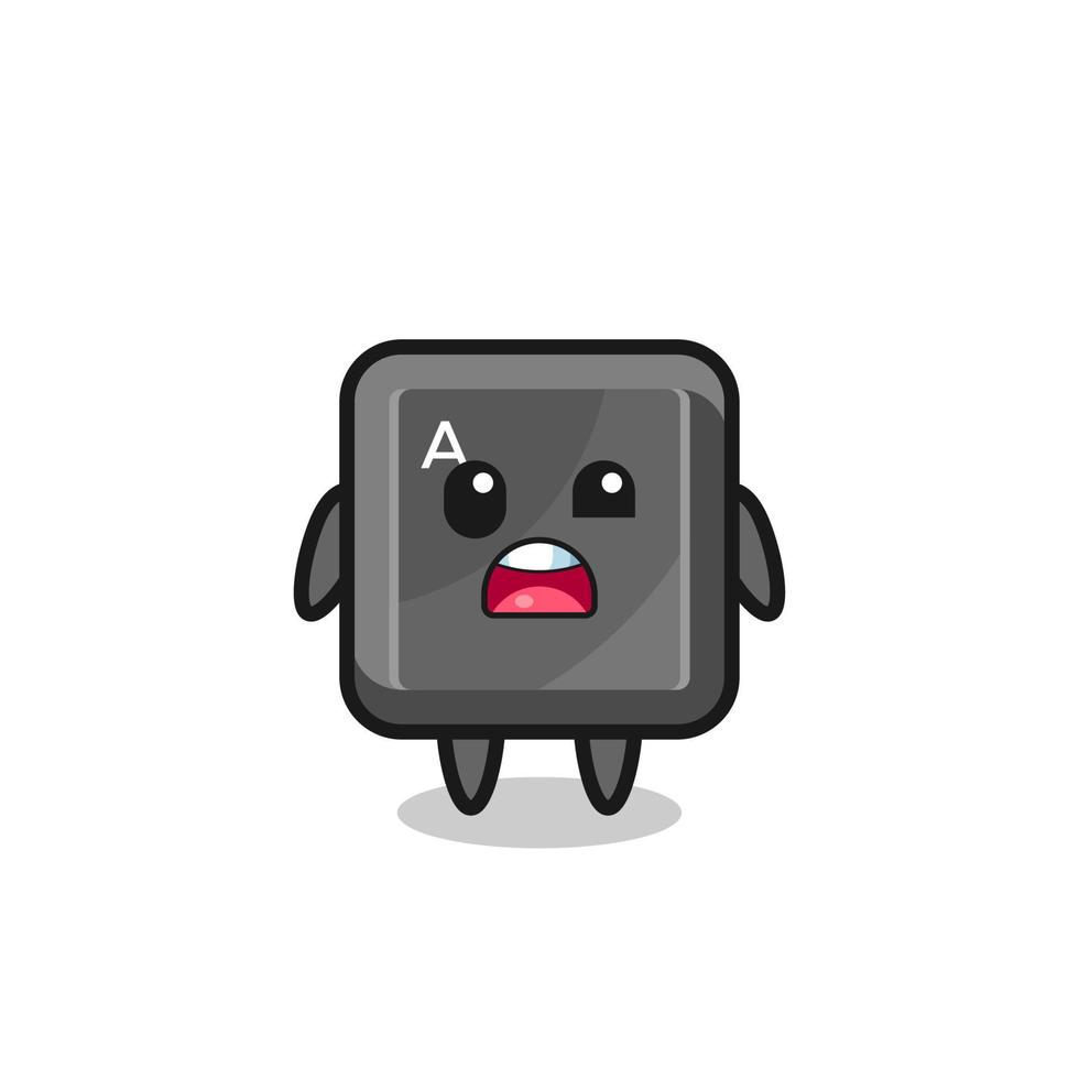 the shocked face of the cute keyboard button mascot vector