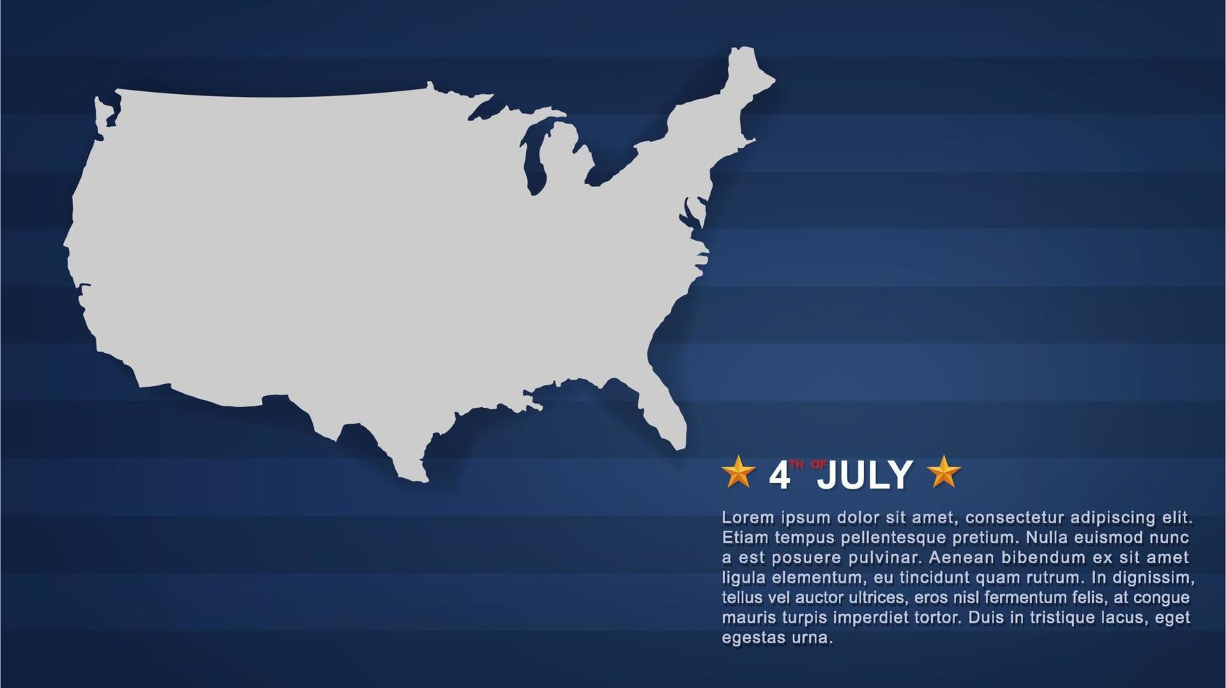 Fondo del 4 de julio para el día de la independencia de estados unidos con fondo azul y bandera americana. vector. vector