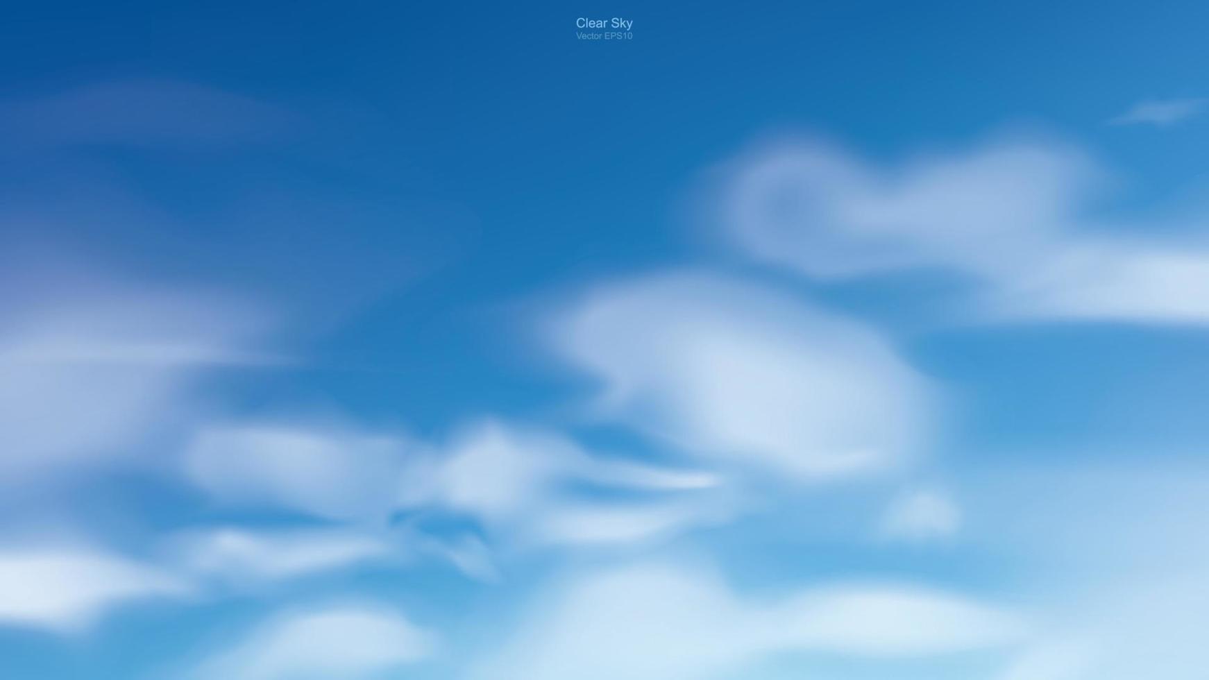 Blue sky background with white clouds. Abstract sky for natural background. Vector illustration.