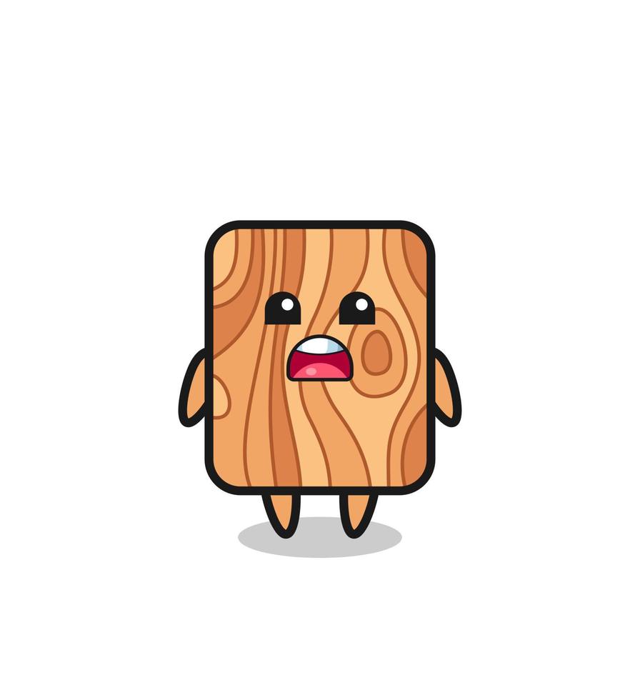 plank wood illustration with apologizing expression, saying I am sorry vector