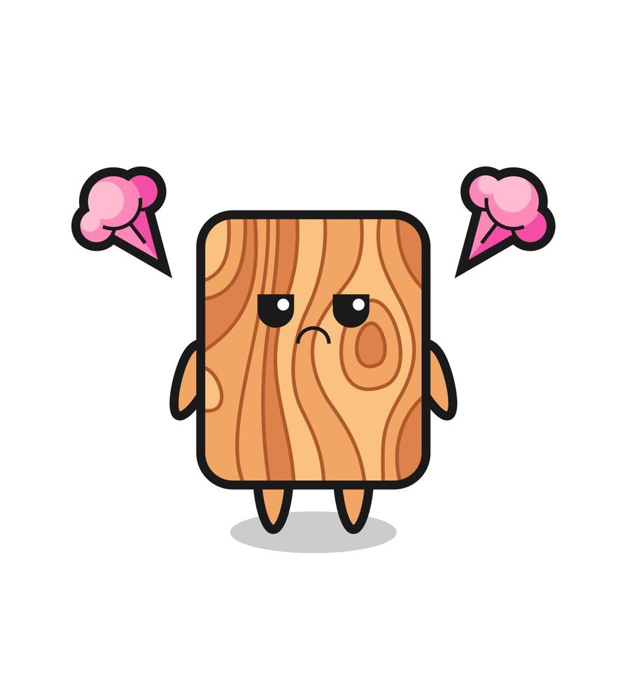 annoyed expression of the cute plank wood cartoon character vector