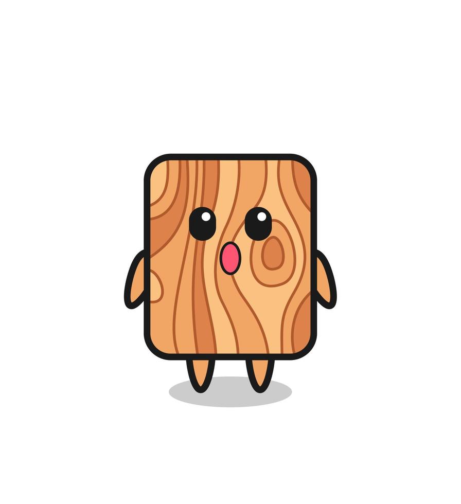 the amazed expression of the plank wood cartoon vector