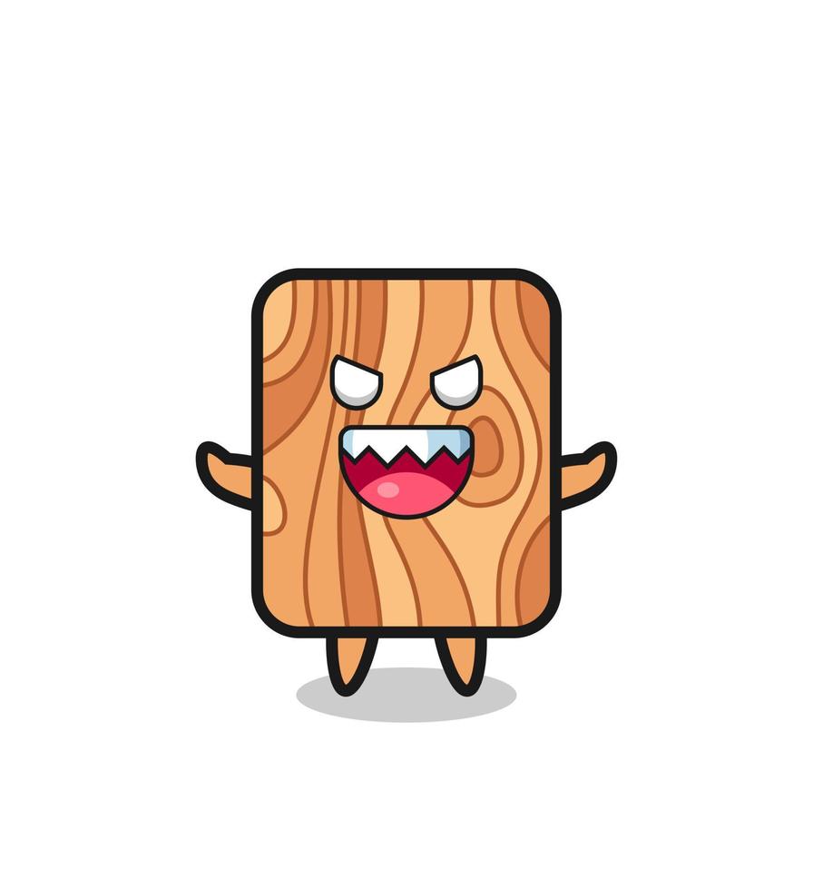 illustration of evil plank wood mascot character vector