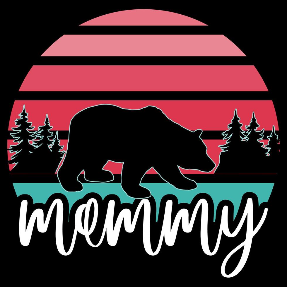 mommy bear typography design vector