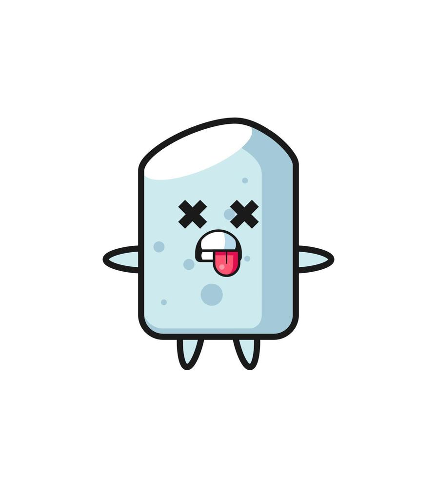 character of the cute chalk with dead pose vector