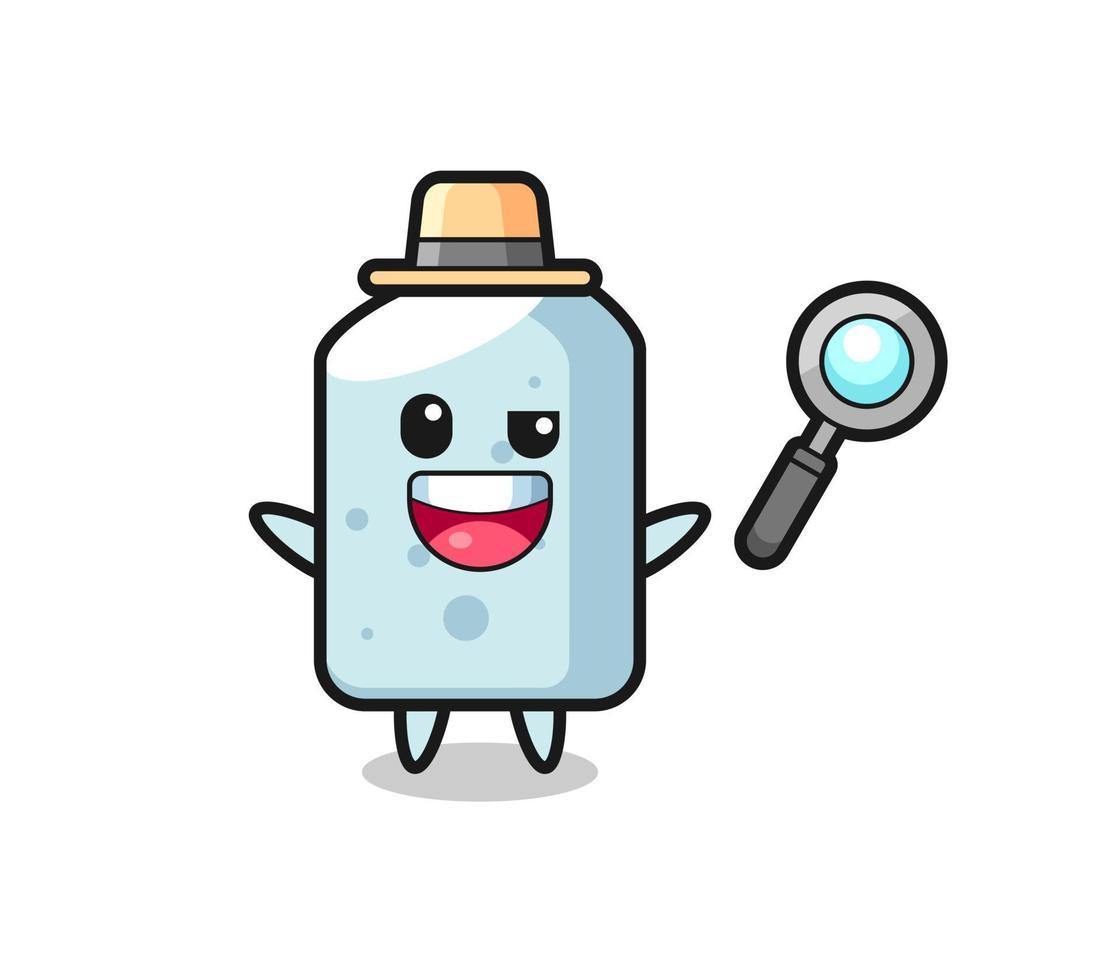 illustration of the chalk mascot as a detective who manages to solve a case vector