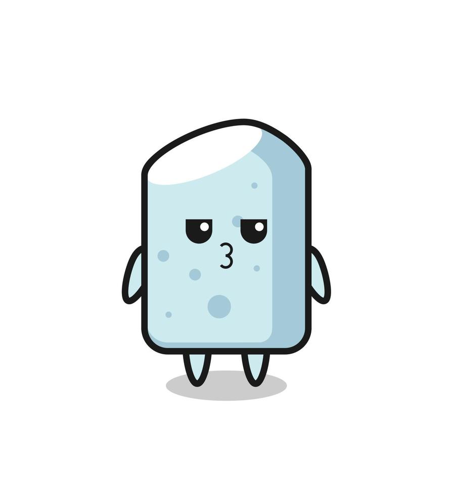 the bored expression of cute chalk characters vector