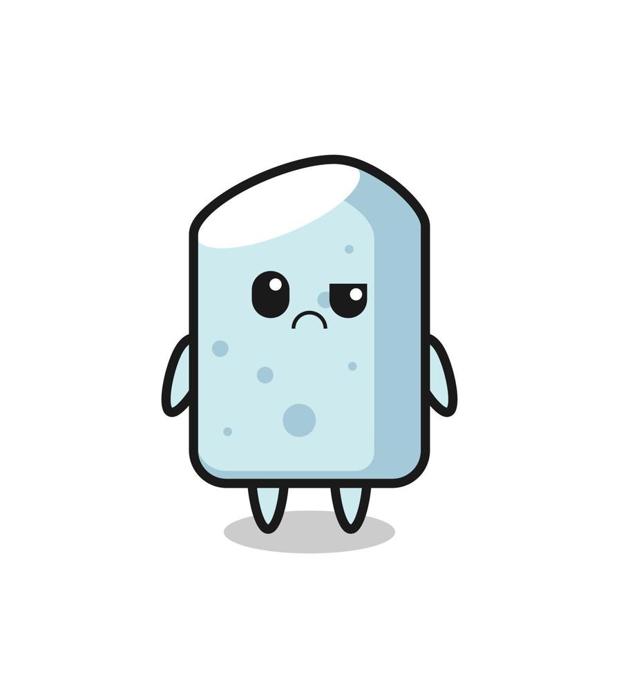 the mascot of the chalk with sceptical face vector