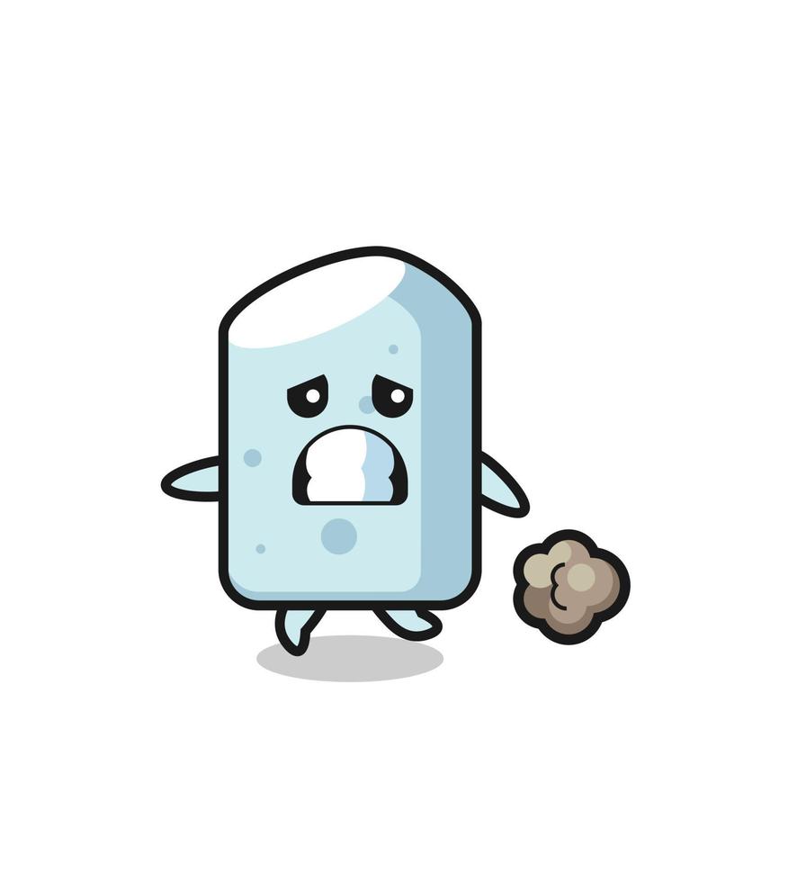illustration of the chalk running in fear vector