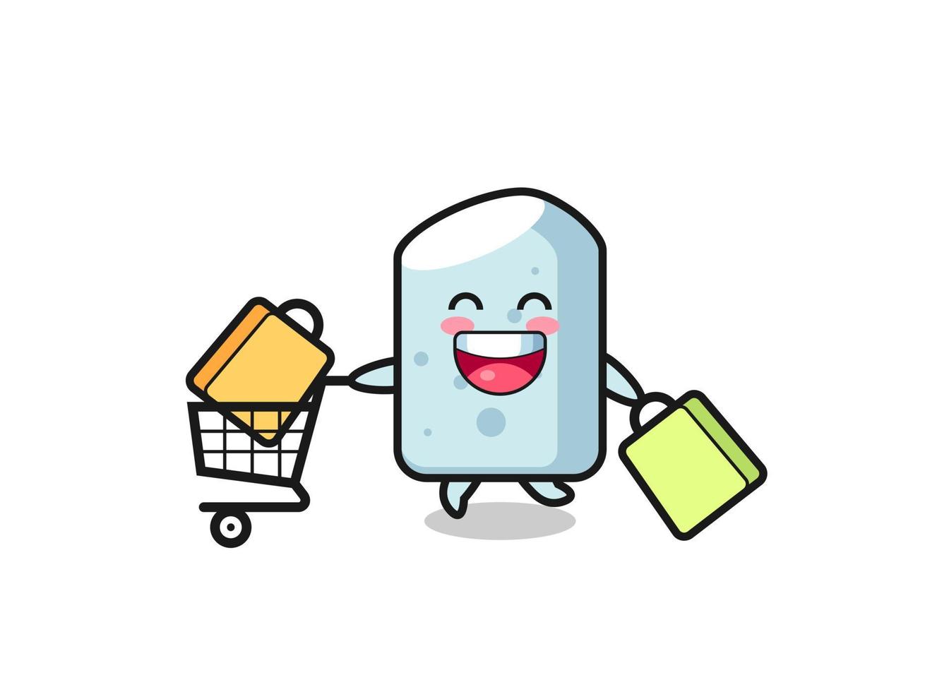 black Friday illustration with cute chalk mascot vector