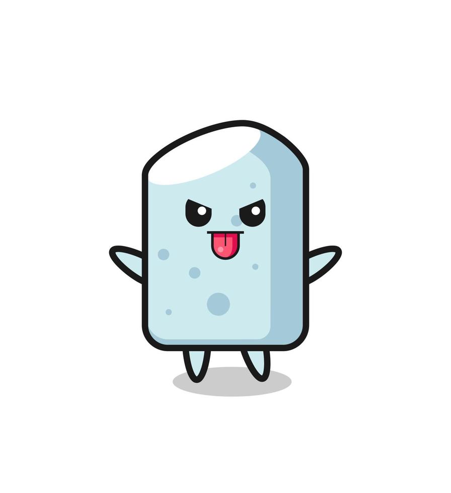 naughty chalk character in mocking pose vector