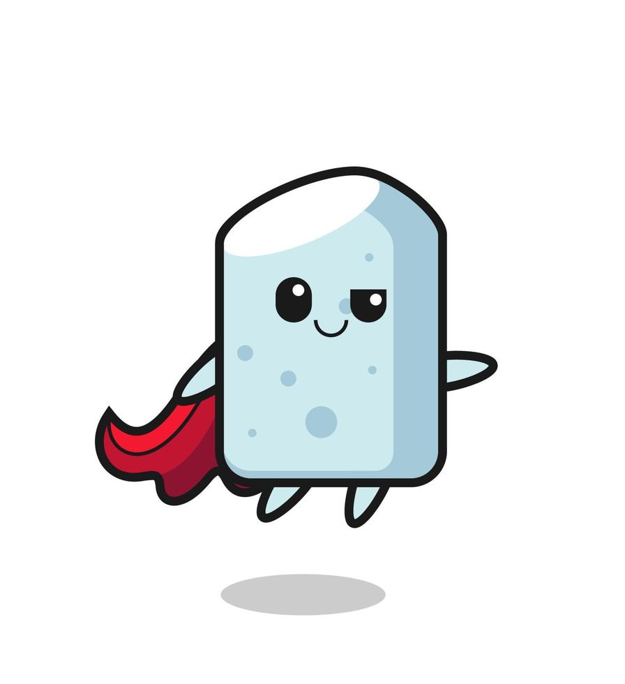 cute chalk superhero character is flying vector