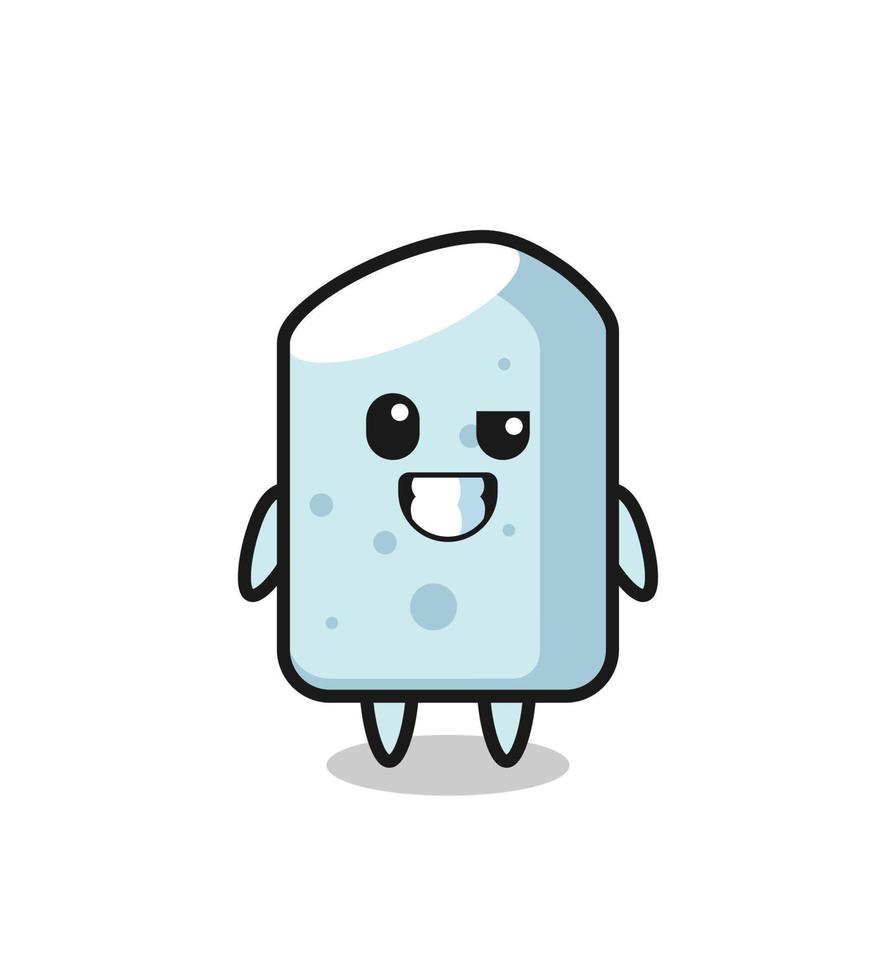 cute chalk mascot with an optimistic face vector