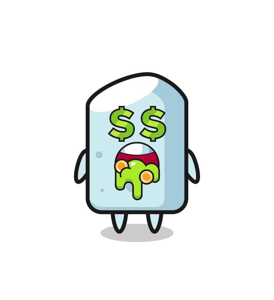 chalk character with an expression of crazy about money vector