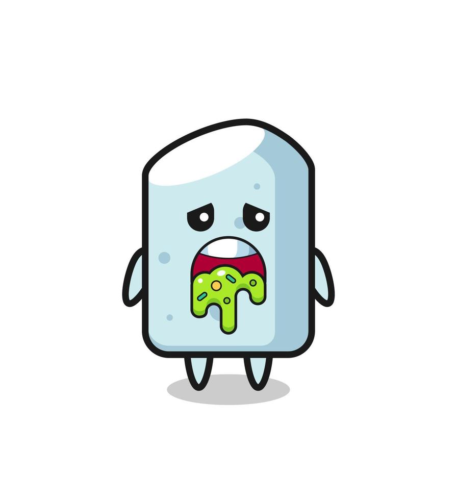 the cute chalk character with puke vector