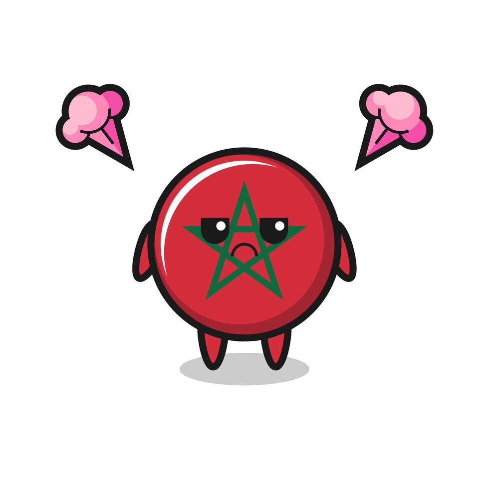 annoyed expression of the cute morocco flag cartoon character vector