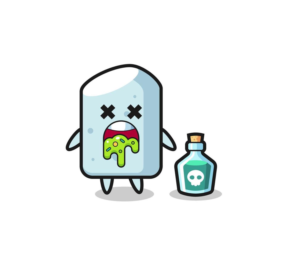 ilustración de un personaje de tiza vomitando debido a envenenamiento vector