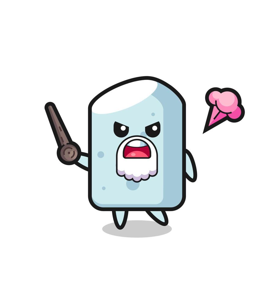 cute chalk grandpa is getting angry vector