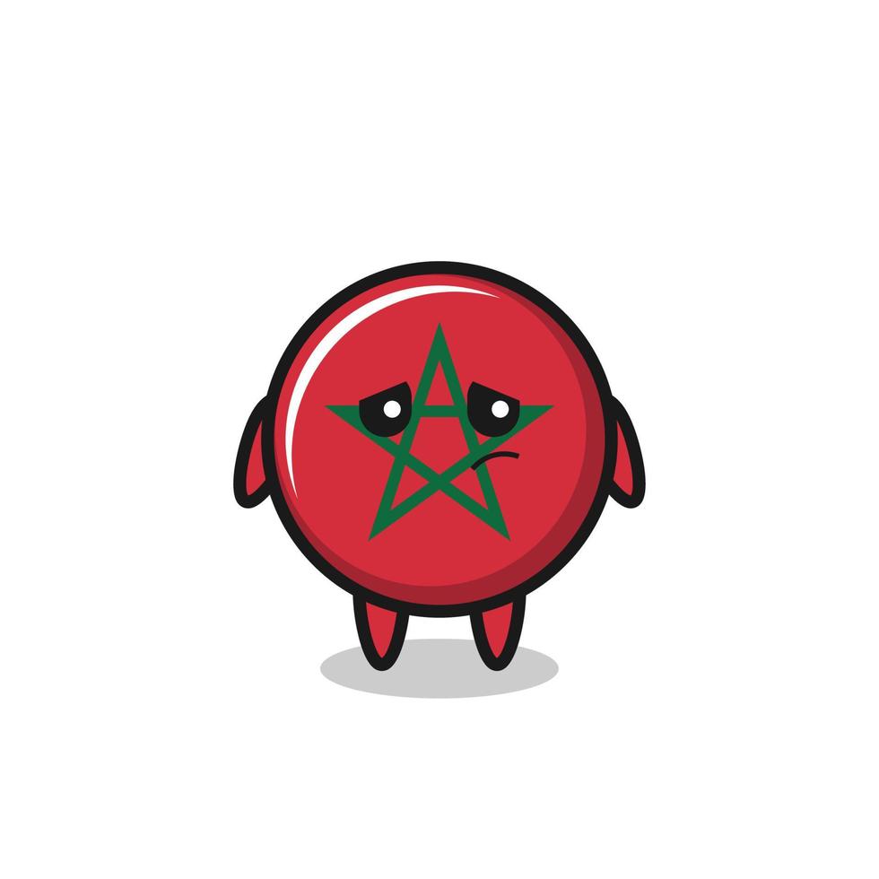 the lazy gesture of morocco flag cartoon character vector