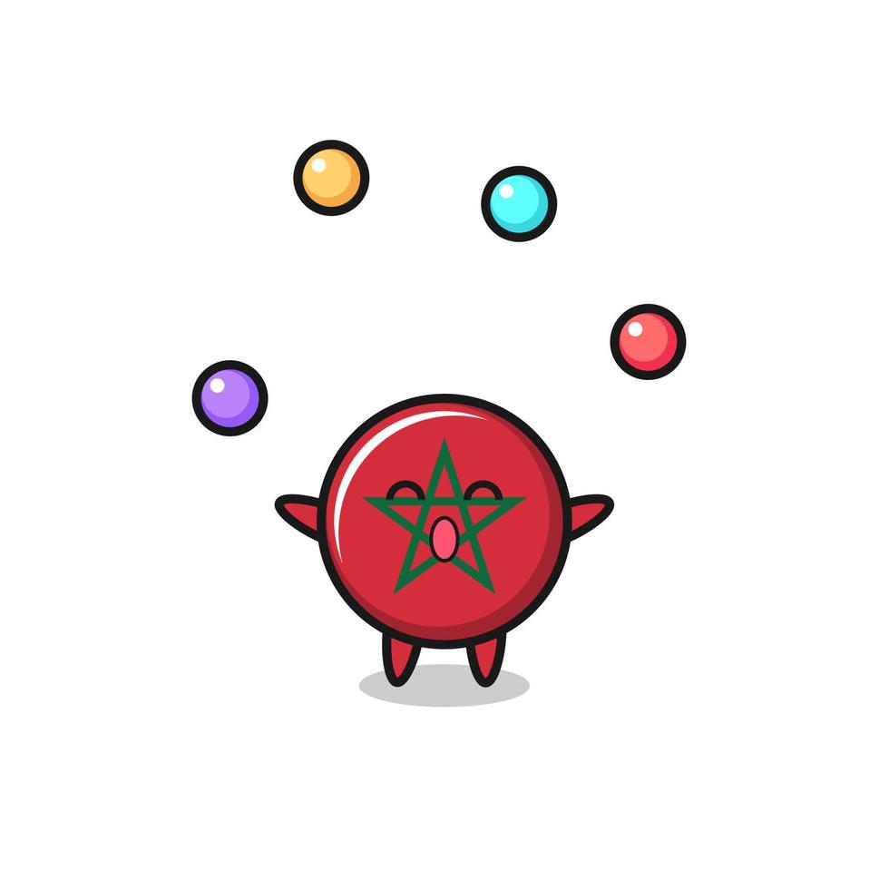 the morocco flag circus cartoon juggling a ball vector