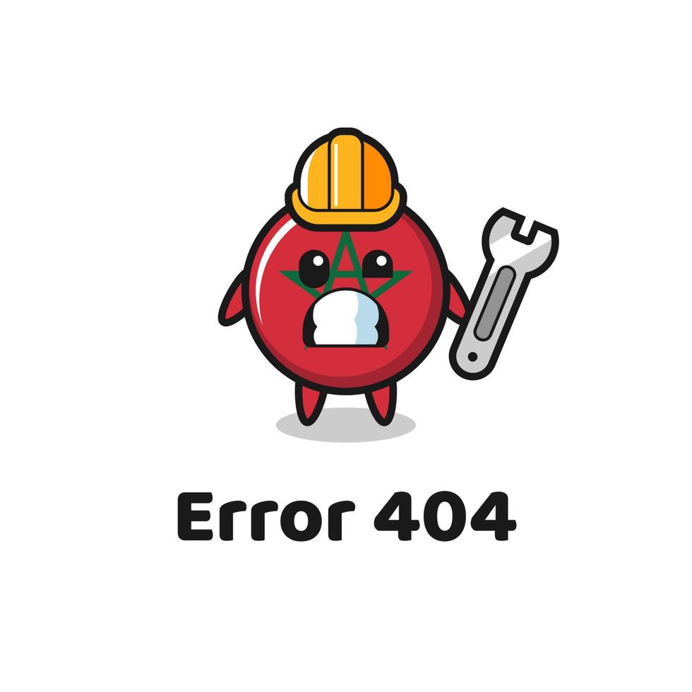error 404 with the cute morocco flag mascot vector