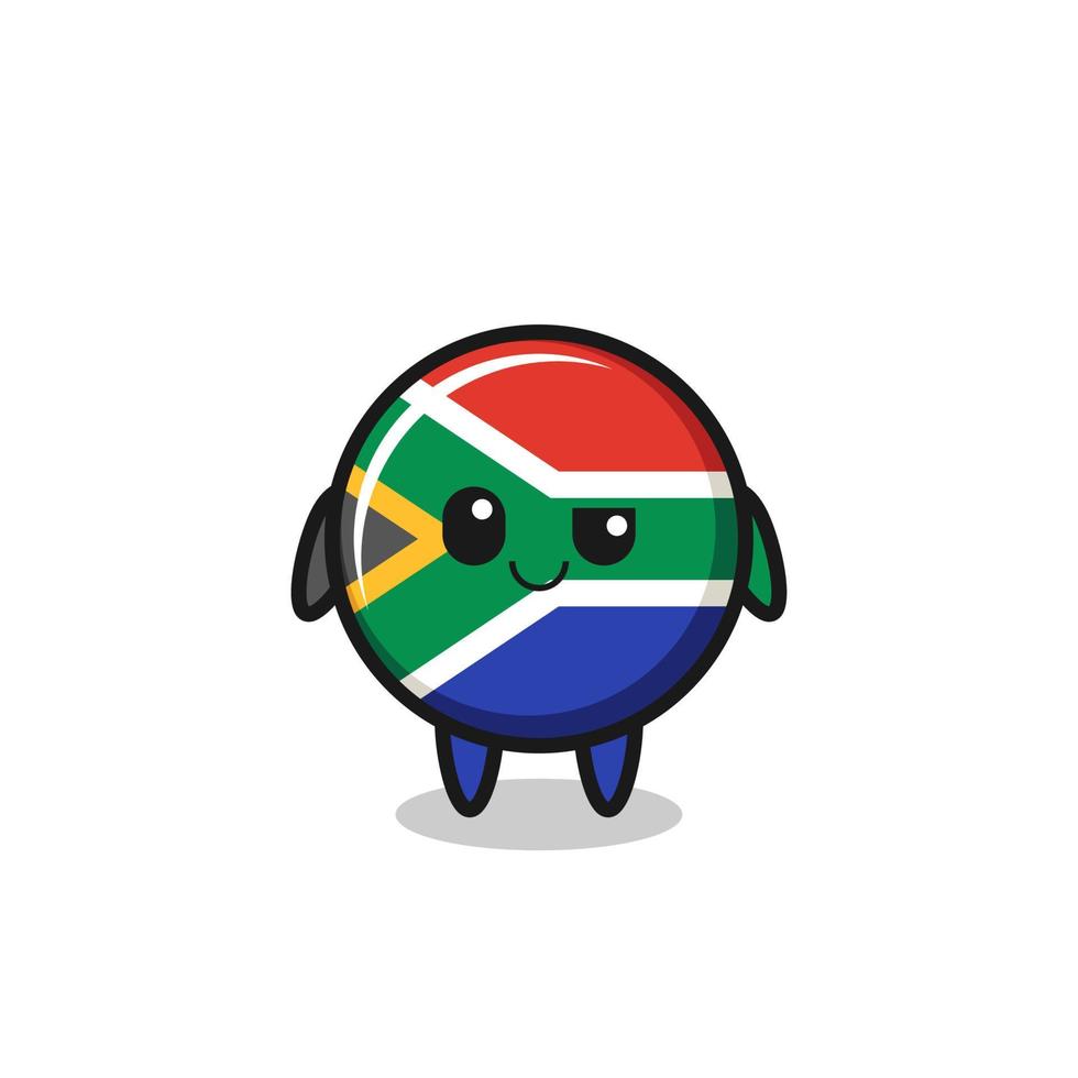 caricatura de la bandera de sudáfrica con una expresión arrogante vector