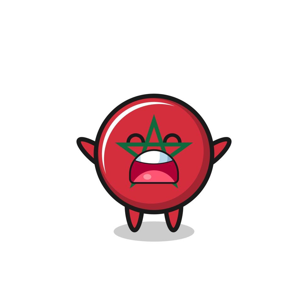 cute morocco flag mascot with a yawn expression vector