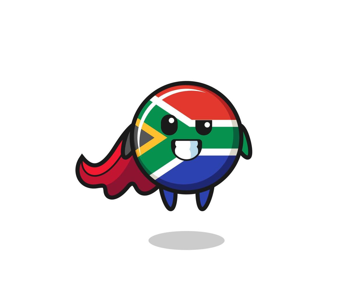 the cute south africa flag character as a flying superhero vector