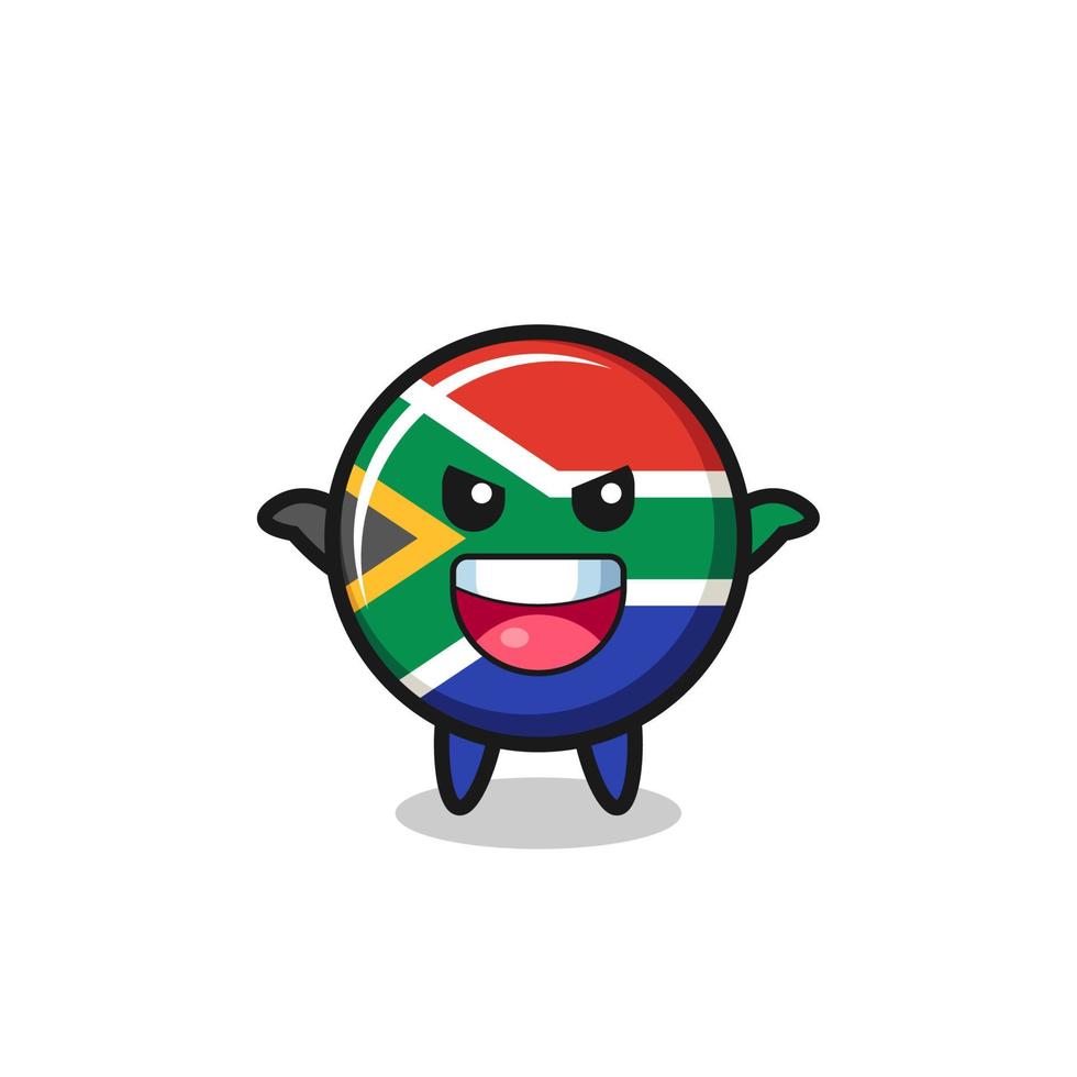 the illustration of cute south africa flag doing scare gesture vector