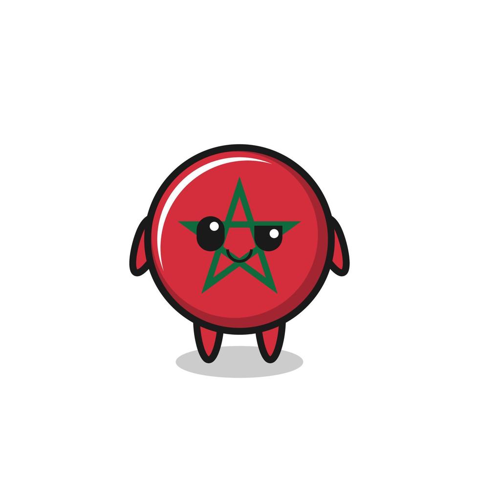 morocco flag cartoon with an arrogant expression vector