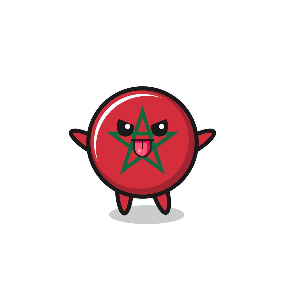 naughty morocco flag character in mocking pose vector