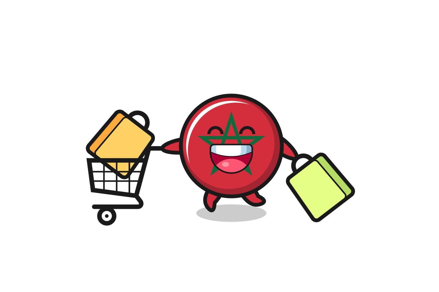 black Friday illustration with cute morocco flag mascot vector
