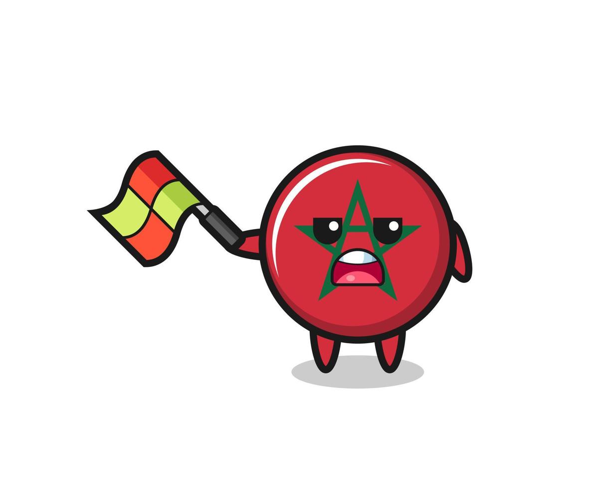 morocco flag cartoon as the line judge hold the flag up at a 45 degree angle vector