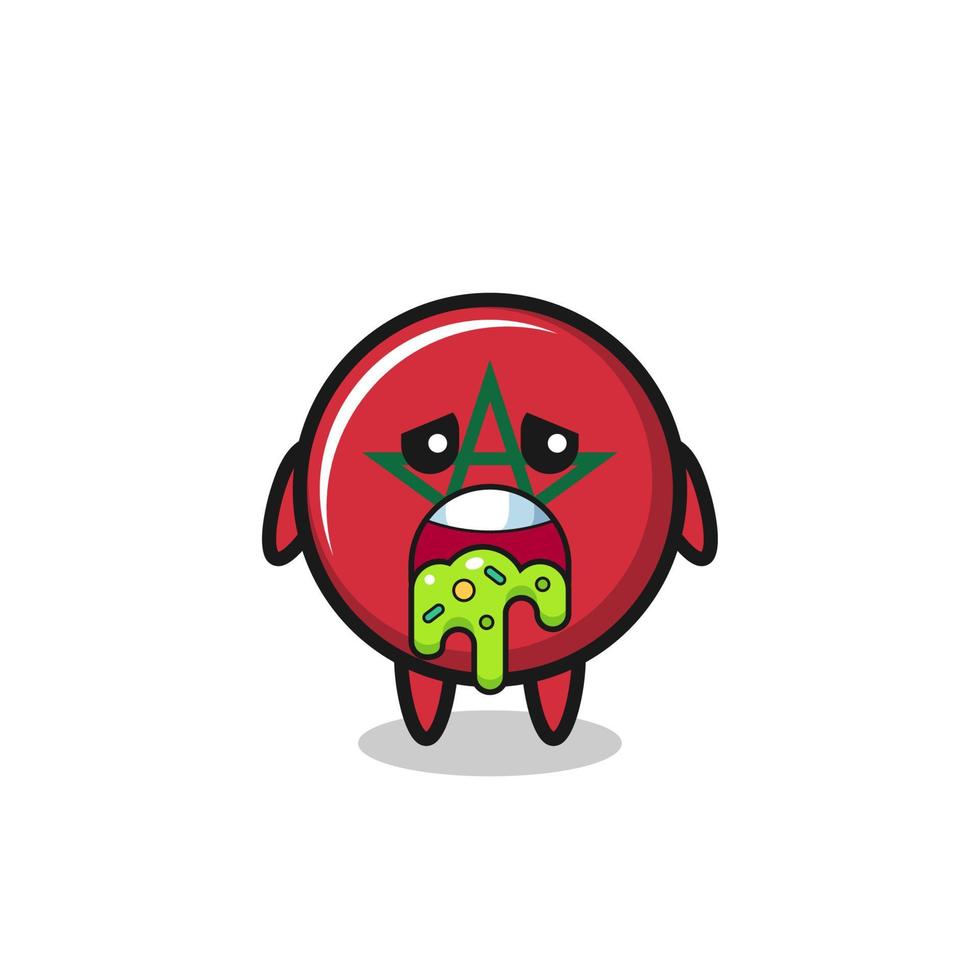 the cute morocco flag character with puke vector