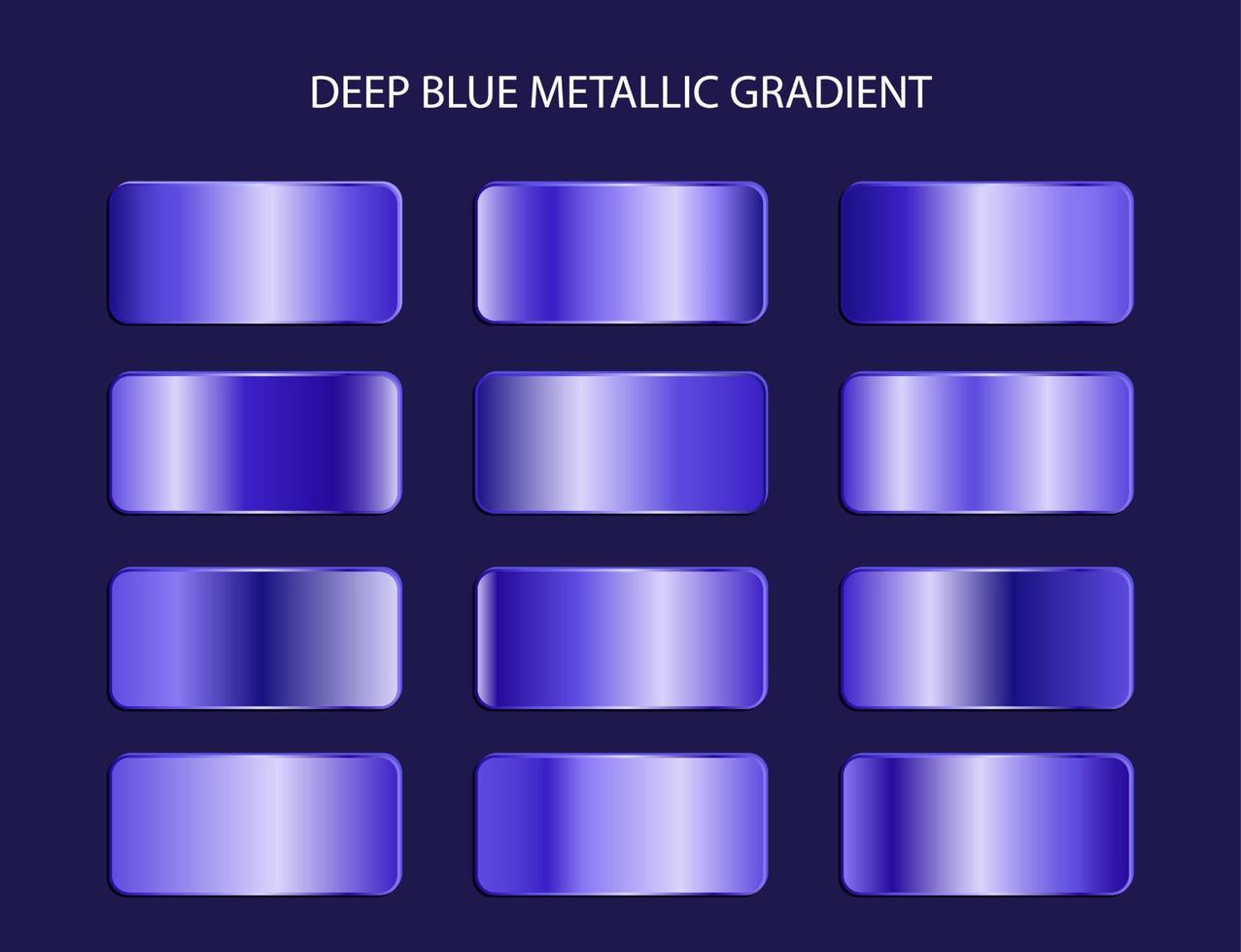 elegant deep blue metallic color gradient set collection design element vector