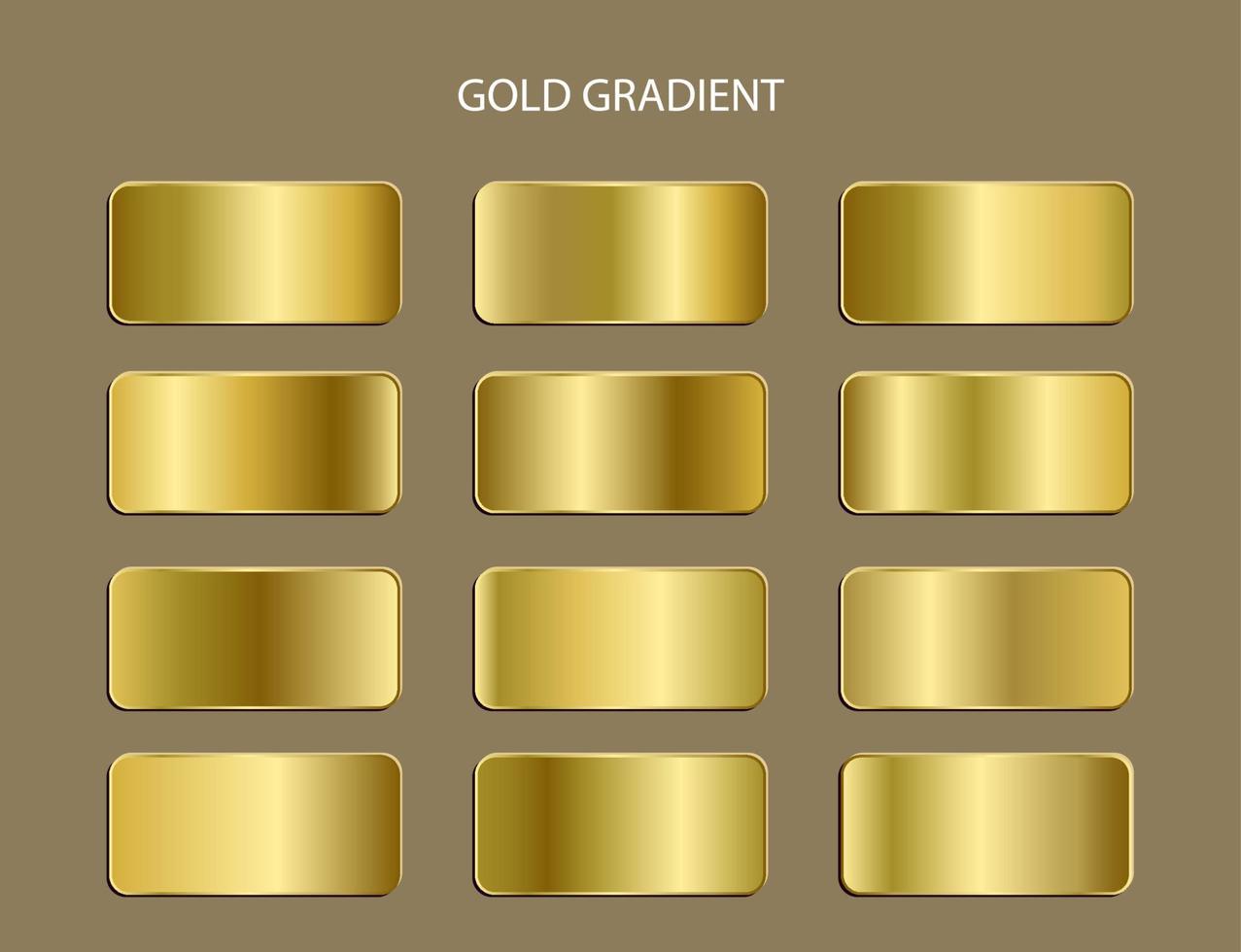 colección de conjunto de degradado de color oro amarillo. elemento de diseño vector