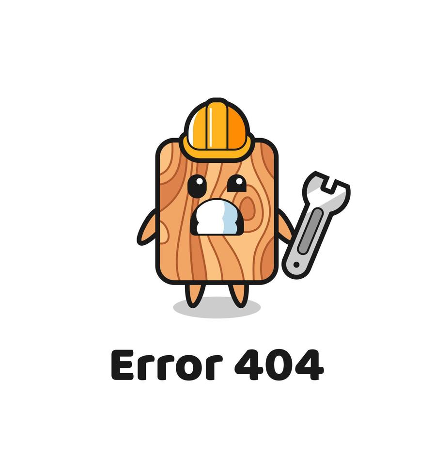 error 404 with the cute plank wood mascot vector