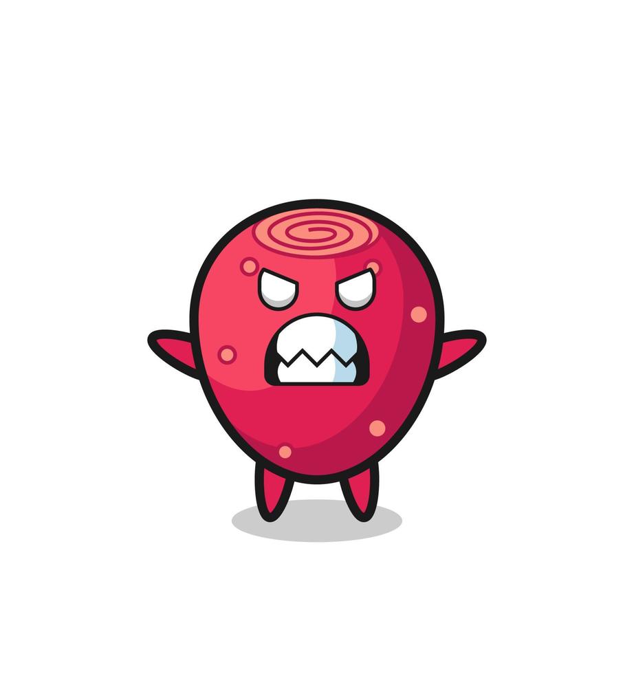wrathful expression of the prickly pear mascot character vector