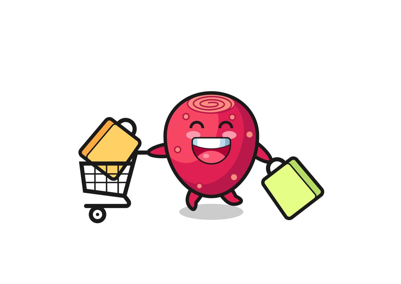 black Friday illustration with cute prickly pear mascot vector